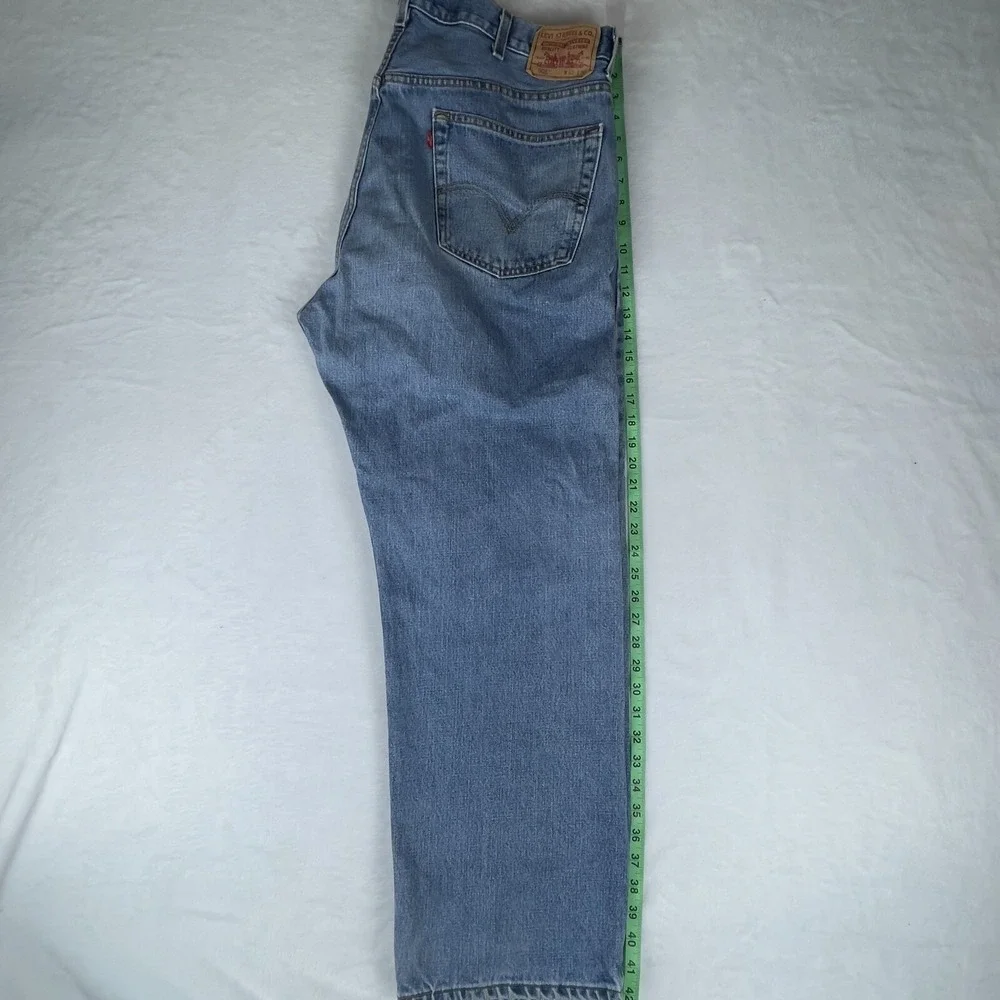 Levi's Jeans Mens 40x30 Blue 505‎ Denim Red Tab Light Wash Modern Straight Fit